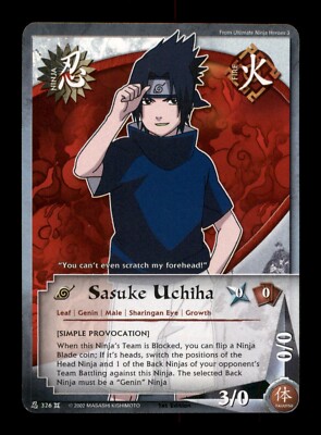 Sasuke Uchiha 326 Naruto Shonen Jump Trading Card TCG CCG | eBay