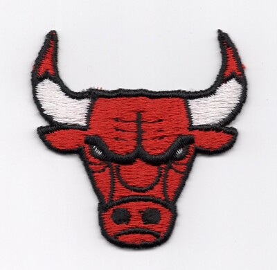 Chicago BULLS Team Bull Logo IRON On Embroidered Basketball 2.5