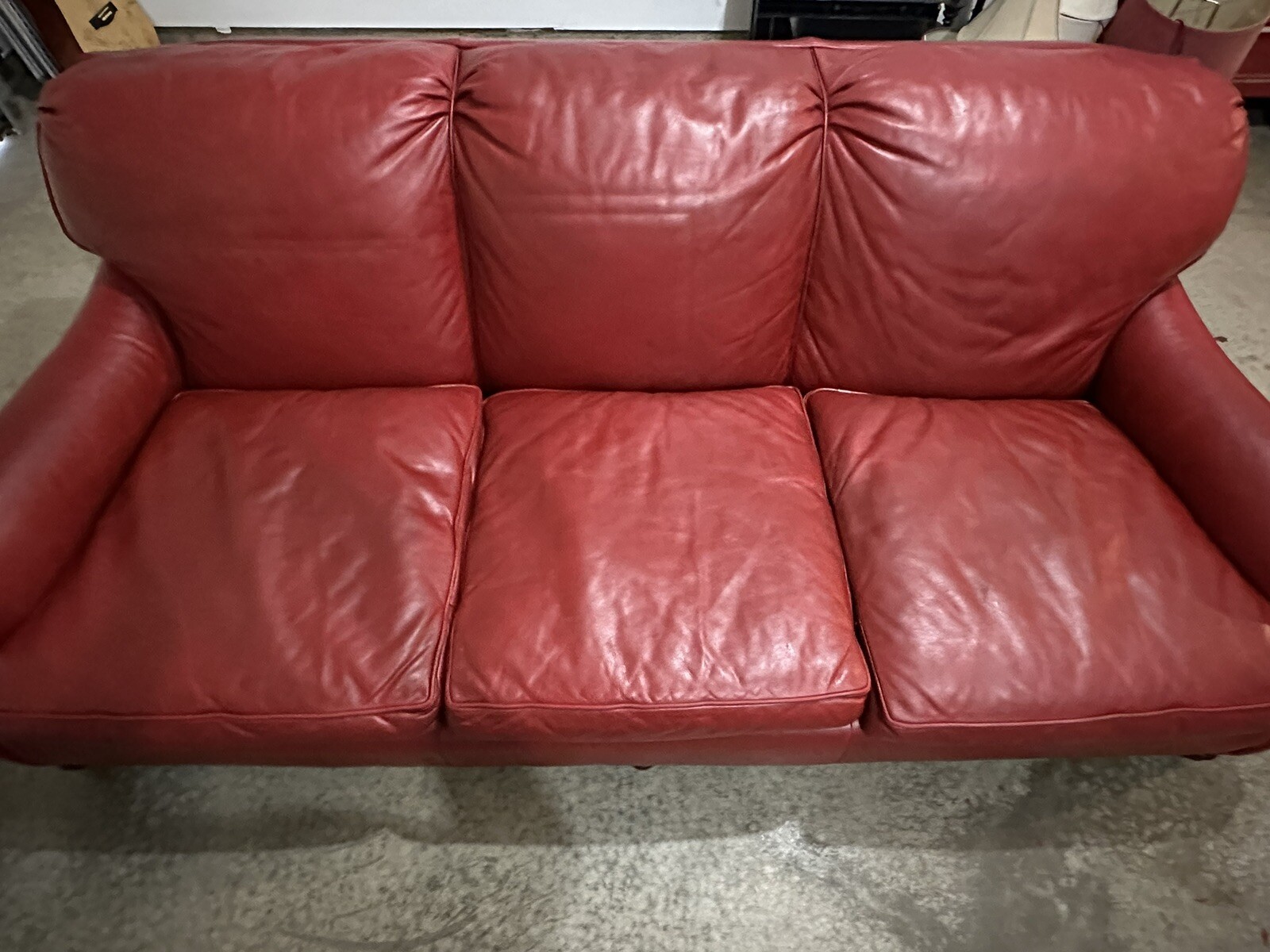 Vintage Ralph Lauren Red Leather Couch eBay
