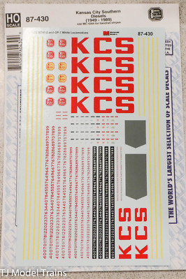 Microscale Decal HO  #87-430 KCS Diesels GP7 Black and White Schemes (Revised) 