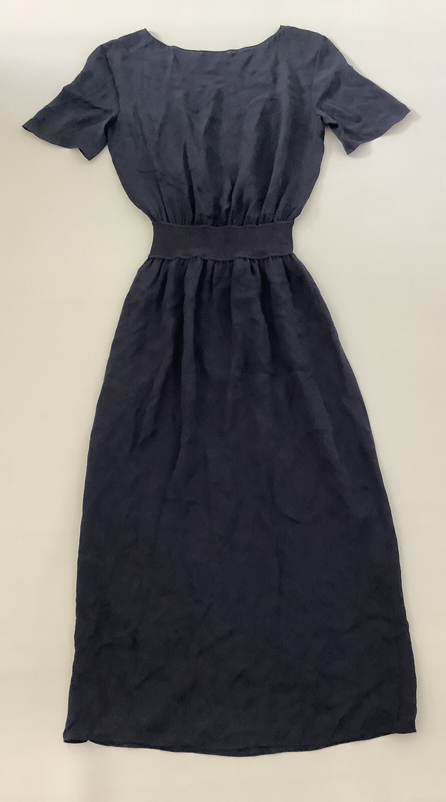 Theory Blue Ribbed Waist Dress in Combo 