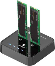 M.2 SATA Cloner Duplicator Dual-Bay Docking Station with SSD Offline Clone Copy