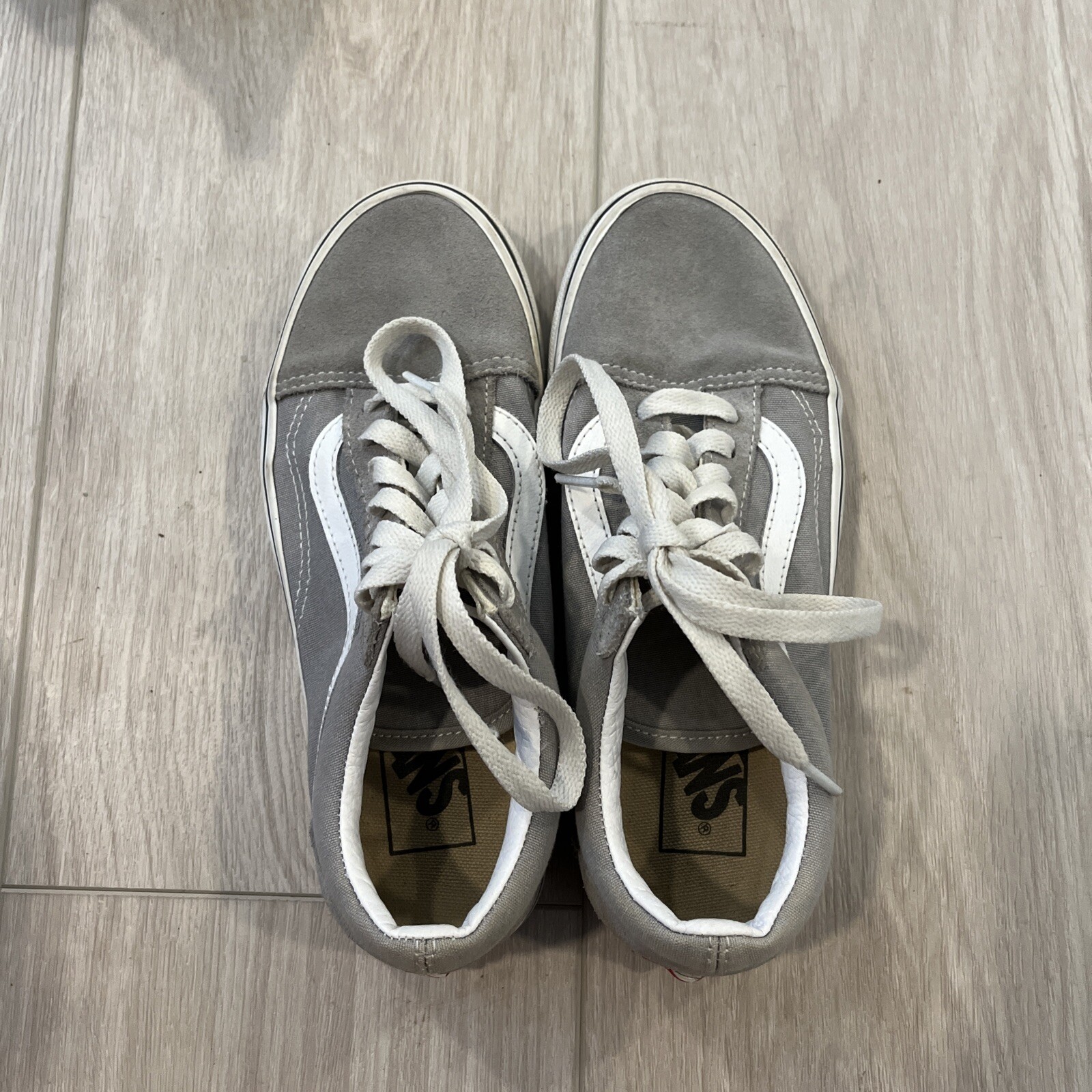 Grey Vans Authentic Classic Sneakers Unisex Teen Shoes Size