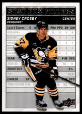 Sidney Crosby 2023-24 Upper Deck Series 1 Stat Box Fillers RC #SB-12 Pittsburgh