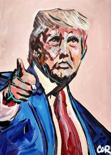 CORBELLIC EXPRESSIONISM 16X20 POINTING TRUMP FINE ART HOME INTERIOR DESIGN