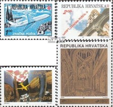 Timbres croatie 1991 Mi 179A,180A Un,181,182A neuf 1991 Airmail, émision de surc