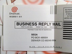 Play to Win Registration Card for Sega Dreamcast - Complete your Game!