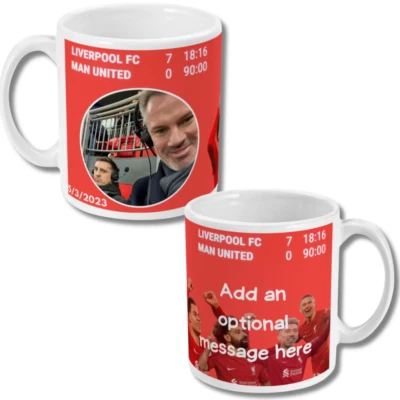 Liverpool Mug Personalised 7-0 V Man Utd Anfield Funny Football Banter Gift Cup