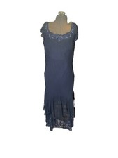 Vintage Mon Cheri Beaded Black Overlay Mermaid Dress Size Medium