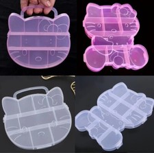 Hello Kitty Set Of 2 Jewelry Beads Accessory Case Plastic 10 Compartments DEAL