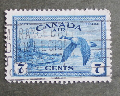 Canada 1946 # C9 Geese near Sudbury,ON Goose Air mail 7 cent used / cancelled - Picture 1 of 3
