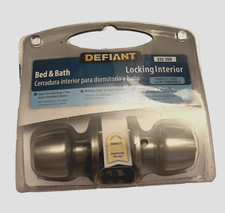 NEW DEFIANT BED & BATH LOCKING INTERIOR STAINLESS STEEL LOCKS FROM INSIDE ONLY