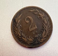 VINTAGE 1895 MAGYAR KIRALYI VALTOPENZ 2 SOUVENIR HONGROIS