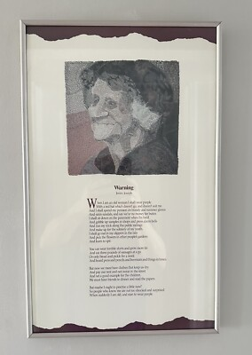 #ad Jenny Joseph “Warning” Poem Signed Framed Print 12.5x20 1990 Vintage $72.50