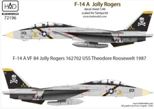 HAD models 72196 1/72 Decal for F-14A VF-84 Jolly Rogers USS Theodore Roosevelt