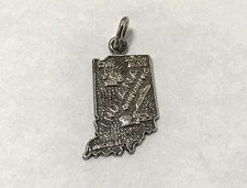 Indiana Souvenir Charm - Indiana State Souvenir Sterling Silver Charm