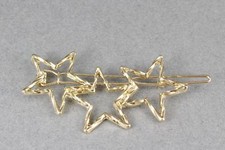 Gold star barrette outline shape metal hair clip barrette shiny clip 2 3/8" long