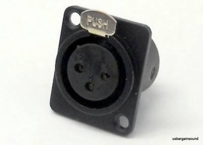 (50 PACK) PROCRAFT PXLRFP-B ''D'' Type Panel Mount XLRF Connector w/ Black Shell