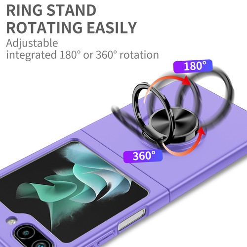 Smukłe etui magnetyczne do Samsung Galaxy Z Flip 6/5/4/3 Metalowy uchwyt pierścieniowy Kickstand - Zdjęcie 5 z 24