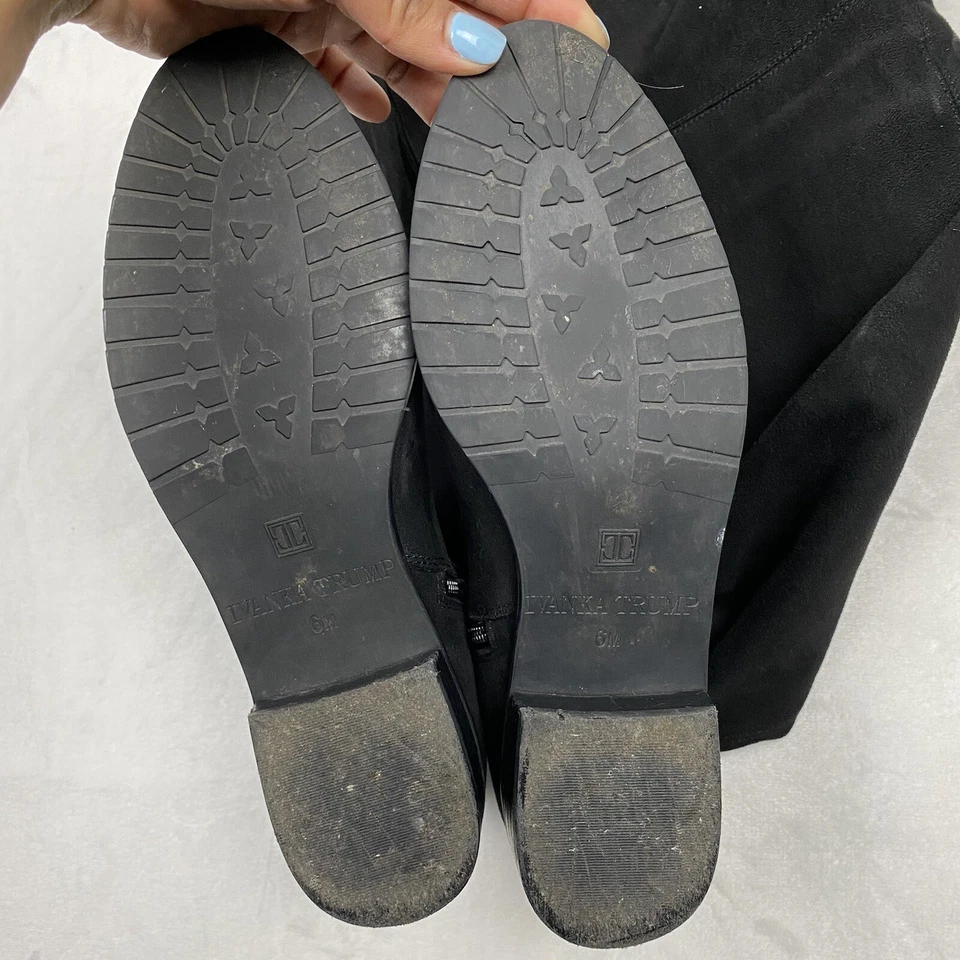 Ivanka Trump Larell Black Suede Over The Knee Boots Size US 6 Regular - Image 3 of 4