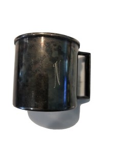1881 RODGERS silverplate baby cup, N monogram