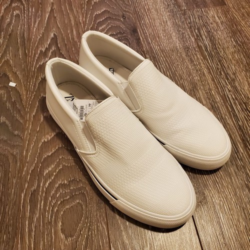 embossed laceless sneakers