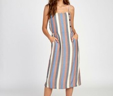 RVCA Women's PROXY Striped Midi Dress - MUL - Medium  - NWT LAST ONE LEFT