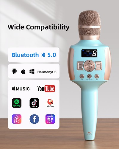 Kabelloses Bluetooth Karaoke Mikrofon für Kinder Tragbares Bluetooth Mikrofon - Bild 7 von 11