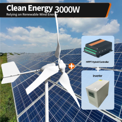 3000W Off-Grid System dreiphasigen horizontalen Achsen Windkraftanlage Generator