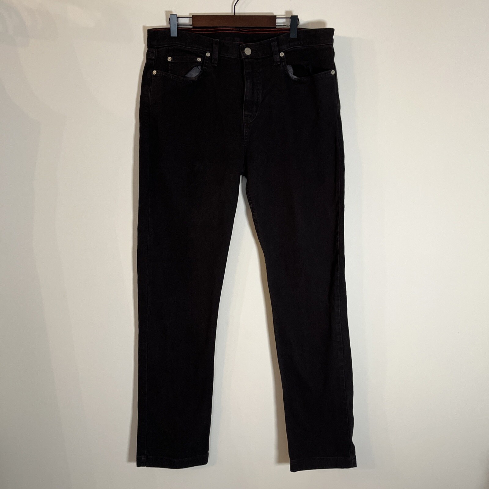 American Giant Mens Size 34x34 Black Straight Leg Jeans Stretch Canvas Act 34/31