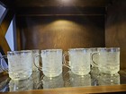 4 Vintage KIG Indonesia Fleur-De-Lis Clear Glass Mugs — photo 7