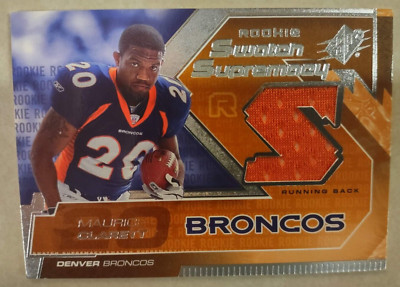 2005 Upper Deck SPX MAURICE CLARETT NFL Broncos Game Used ORANGE JERSEY Swatch!!