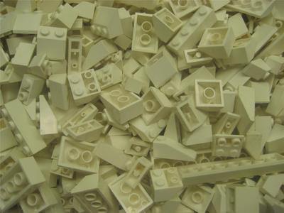50 Lego White Slope Pieces: roof bricks inverted incline bulk lot city town
