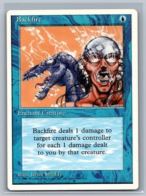 Magic The Gathering 4th Edition Backfire MTG TCG CCG Fourth 4ED