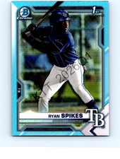 Ryan Spikes #BDC-63 Tampa Bay Rays 2021 Bowman Draft Chrome Refractor NM/NM+
