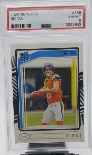 2024 PANINI DONRUSS #369 BO NIX ROOKIE RC PSA 8 DENVER BRONCOS 🔥 Free Shipping