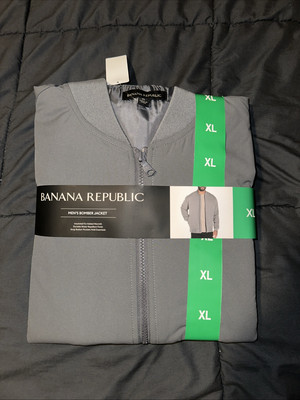 Banana Republic Men s Insulated Gray Water Repellent Bomber Jacket Size XL - New