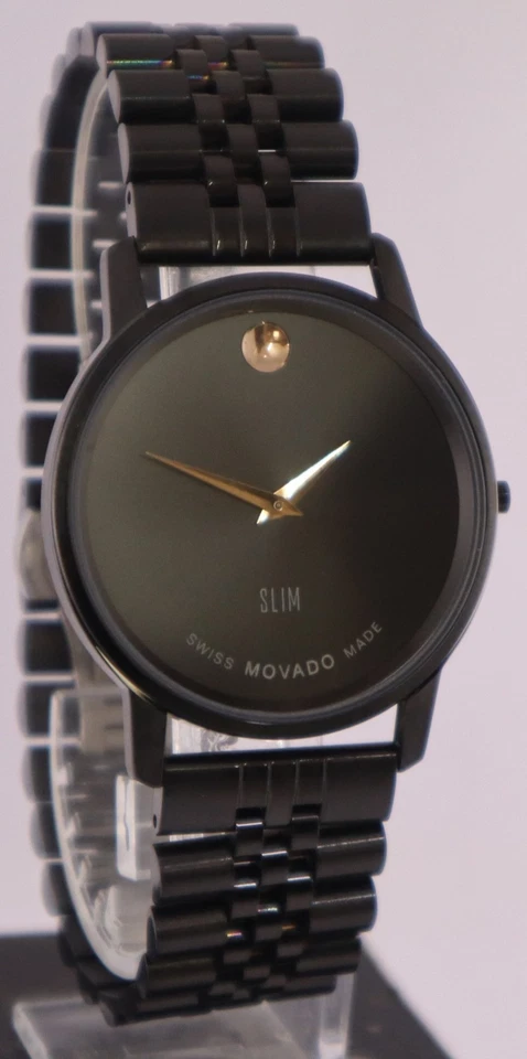 Reloj Casual MOVADO Cuarzo Todo Negro Trabajo Hombre "Keep Good Time" Banda Acero Foto 4 de 4