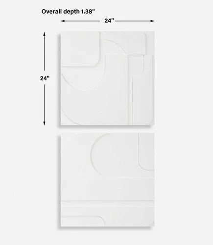 Uttermost 04373 Contours 24" x 24" Wall Abstract Decorative - White - Picture 5 of 6