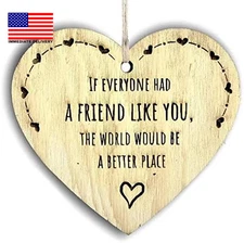 Friends Wooden Hanging Heart Plaque Gift for Best Friend Heart Wooden Sign Frien