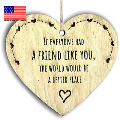 Friends Wooden Hanging Heart Plaque Gift for Best Friend Heart Wooden Sign Frien