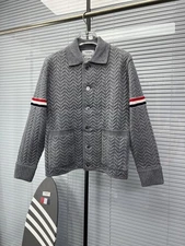Thom Browne Men's Autumn Classic Double-sleeved Wool New Casual Lapel Jacket