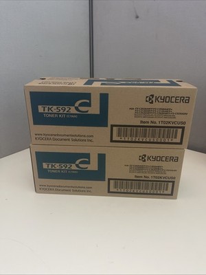 Genuine Kyocera TK-592C Cyan Toner Kit for ECOSYS P6026cdn M6026cidn FS-C5250DN