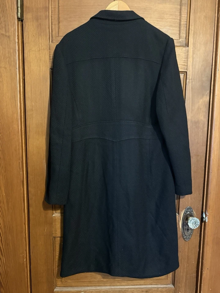 Abrigo de vestir de lana Banana Republic, XL negro para mujer Foto 4 de 4