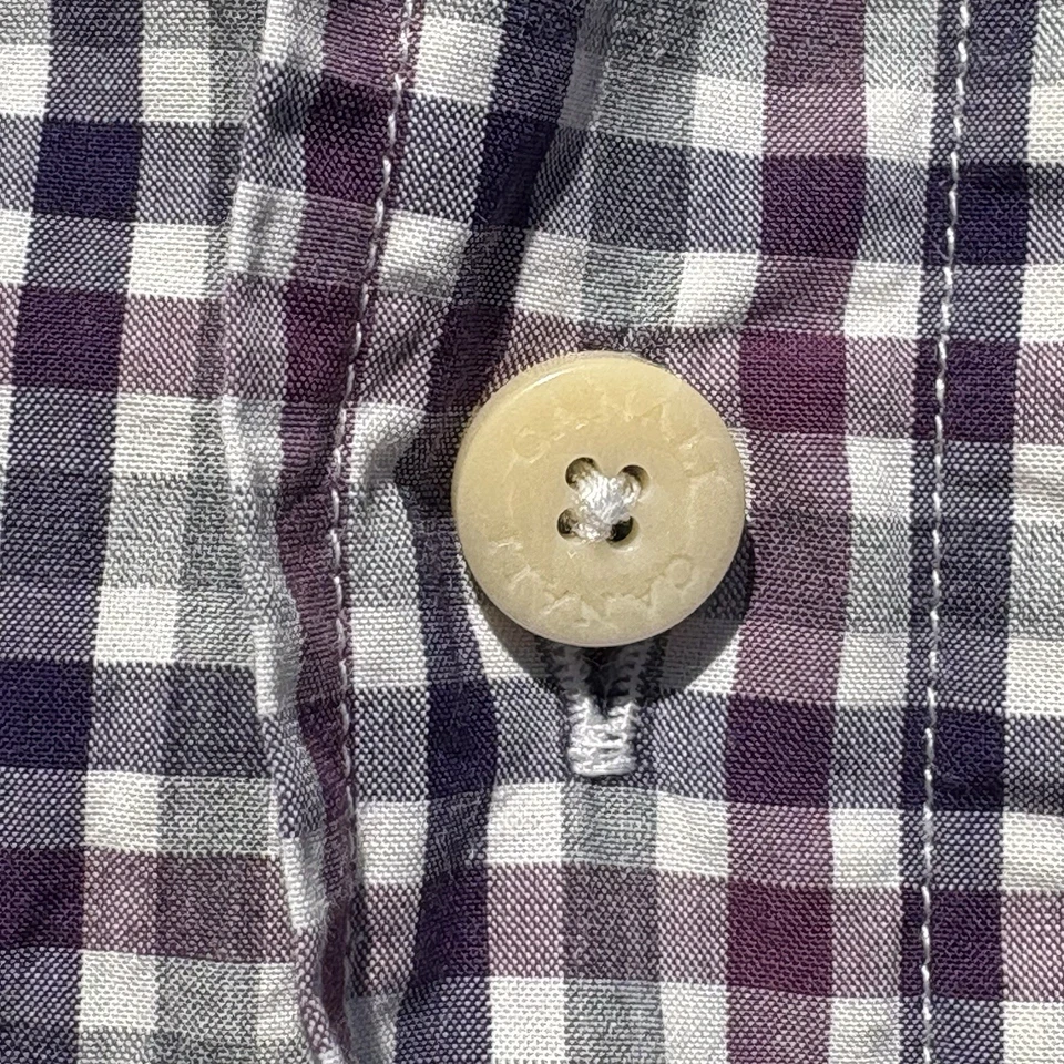 Camisa con botones a cuadros Canali verde púrpura talla L RARA VINTAGE Foto 4 de 4