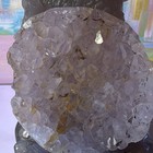 Gray Carved Crystal Figurine w/ Quartz Geode Sphere, approx 7 in — photo 8