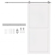 HOMCOM Sliding Door Hardware Kit Smooth Quiet 180cm Sliver Tone