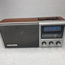 Vintage General Electric GE MCM AM FM Clock Radio Model 7-4691A Tested Works