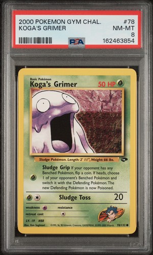 2000 POKEMON GYM CHALLENGE #78 KOGA'S GRIMER PSA 8