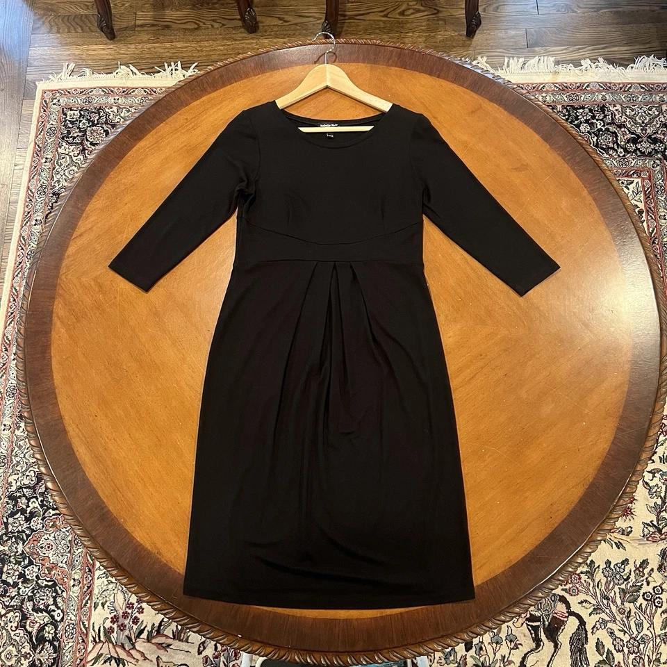 Isabella Oliver Ivybridge Maternity Dress Caviar Black Size 3 6/8 Pleated Jersey - Image 3 of 4